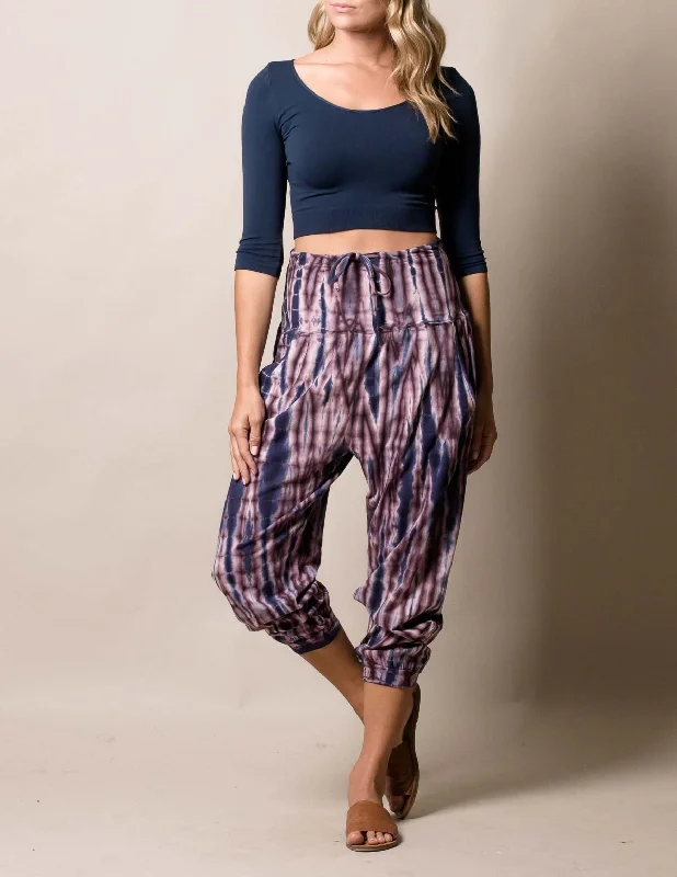 Avery Organic Cotton Pants - Plum Elegant High-Waist Pants