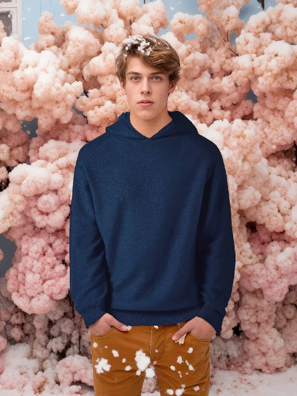 The Hoodie - Tasman Blue Hoodie with Turtle Neck Cozy Winter