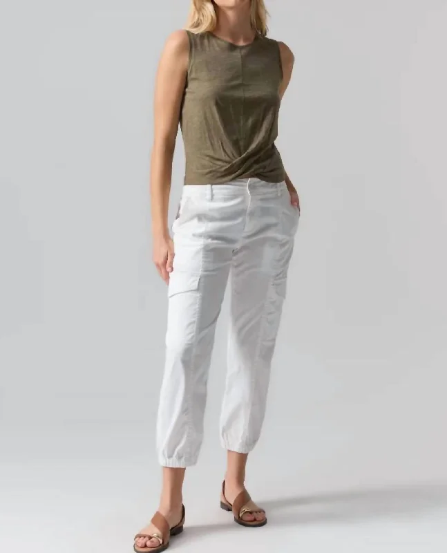 Twisted Tank Top In Burnt Olive activewear tank top
