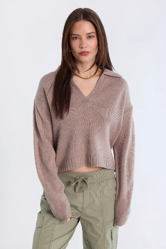Relaxed Polo Sweater Hooded Sweater Collared Sweater Shawl Collar