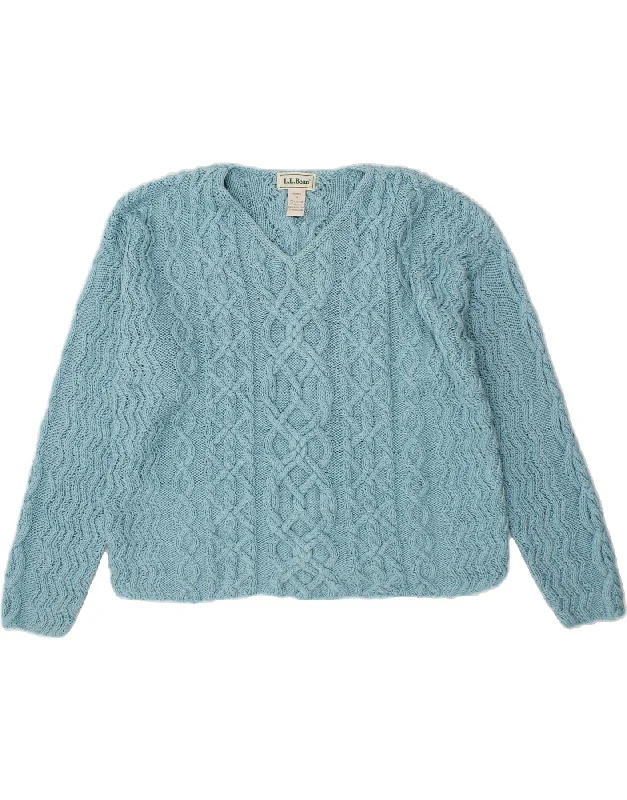 L.L.BEAN Womens Crop V-Neck Jumper Sweater UK 14 Medium Blue Cotton High Neck Crew Neck V-Neck L.L.BEAN Womens Crop V-Neck Jumper Sweater UK 14 Medium Blue Cotton High Neck Crew Neck V-Neck
