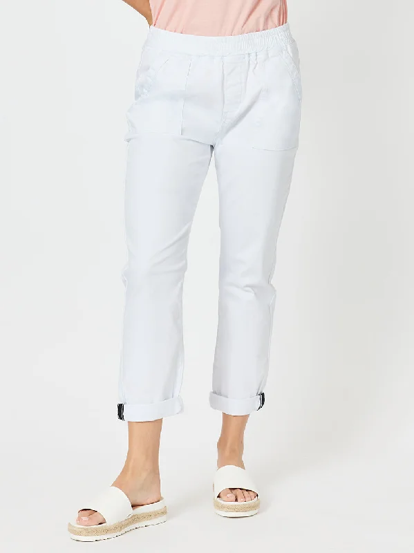 Isabella Cotton Pant - White Slim Fit Casual Pants