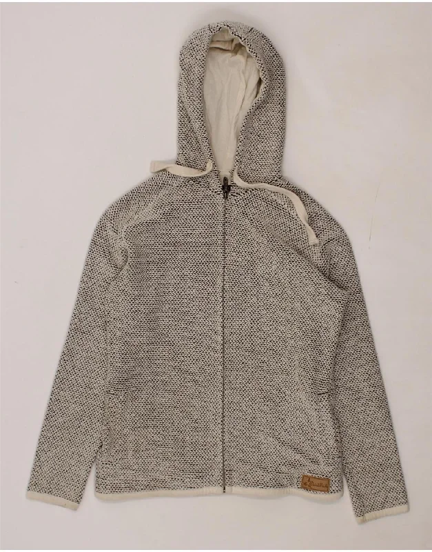 WEIRD FISH Womens Zip Hoodie Sweater UK 14 Medium Grey Cotton Hoodie with Hidden Zipper Minimalist Clean