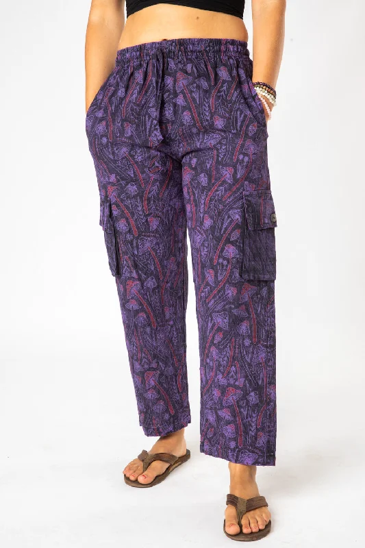 Woodland Festival Unisex Mushroom Pants Chic Wool Trousers