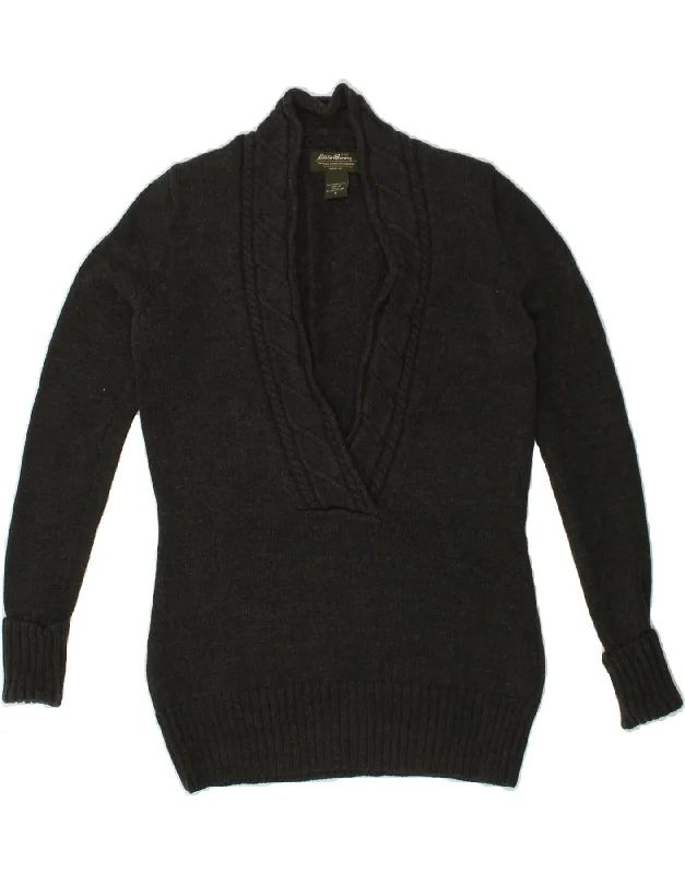 EDDIE BAUER Womens V-Neck Jumper Sweater UK 10 Small Grey Merino Wool Jersey Fabric Tulle Fabric Batik Fabric EDDIE BAUER Womens V-Neck Jumper Sweater UK 10 Small Grey Merino Wool Jersey Fabric Tulle Fabric Batik Fabric