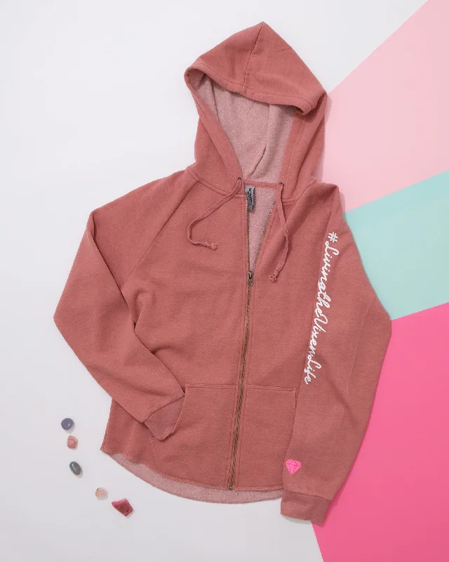 #livingthevixenlife Zippered Hoodie Hoodie with Pattern Geometric Abstract