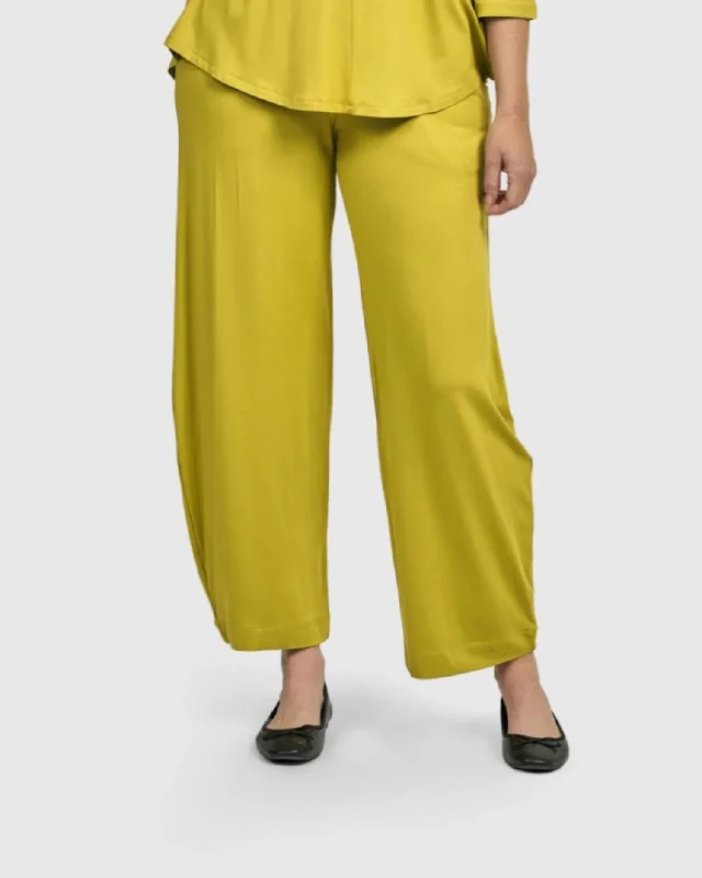 Essential Flow Pants, Lime Warm Wool Trousers