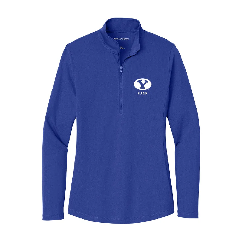 BYU - NCAA Women's Soccer : Ruby Hladek - Women's Lightweight Quarter Zip Jacket Satin Jacket Silk Jacket Chiffon Jacket