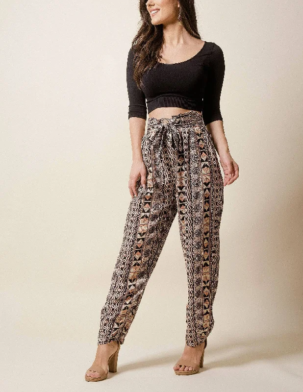 High Waist Carrot Pants Trendy Printed Leggings