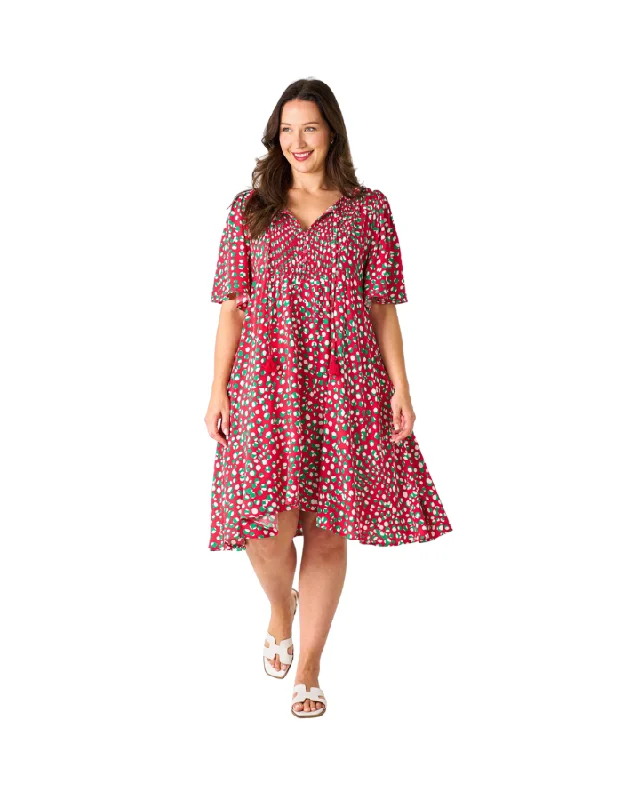 Dotty Dress Red Green Dot Tunics Plaid country