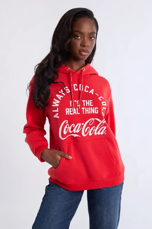Coca-Cola Always Graphic Hoodie Hoodie with Applique Textured Unique