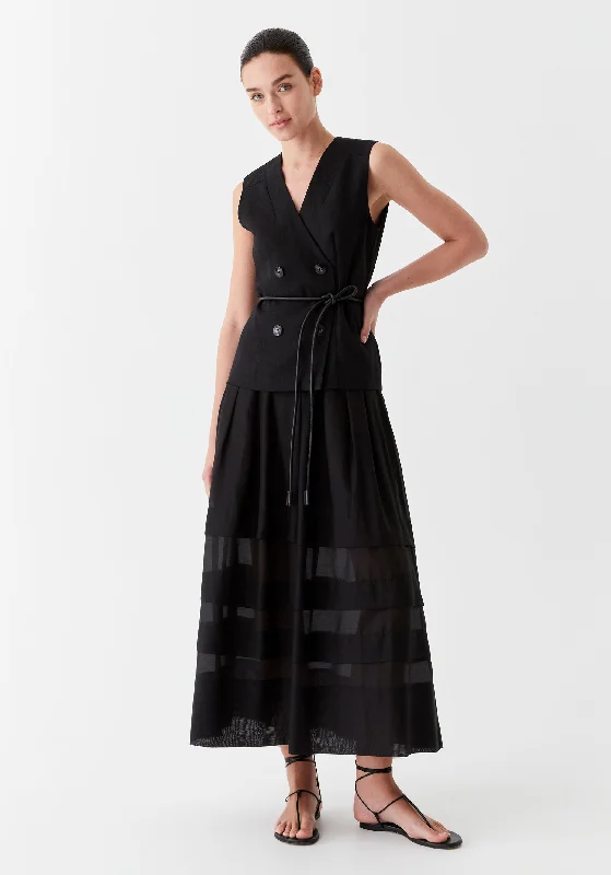 Belle Skirt_Black cotton skirt soft