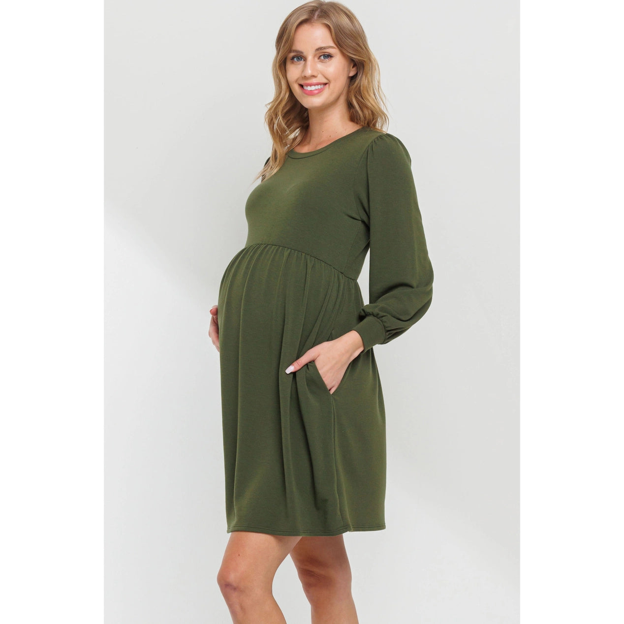 Olive Maternity Pocket Dress Tunics Formal black