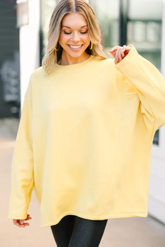 You've Got It All Banana Yellow Oversized Sweatshirt Hoodie with Reflective Safety Nightwear