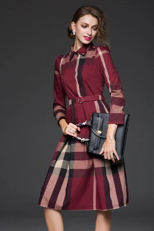 Plaid Dress W/ Belt Tunics Chinos classic