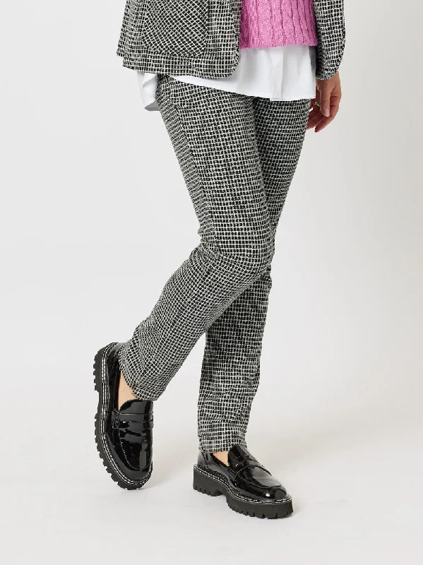 Jasmin Check Pant - Black Relaxed Lounge Trousers