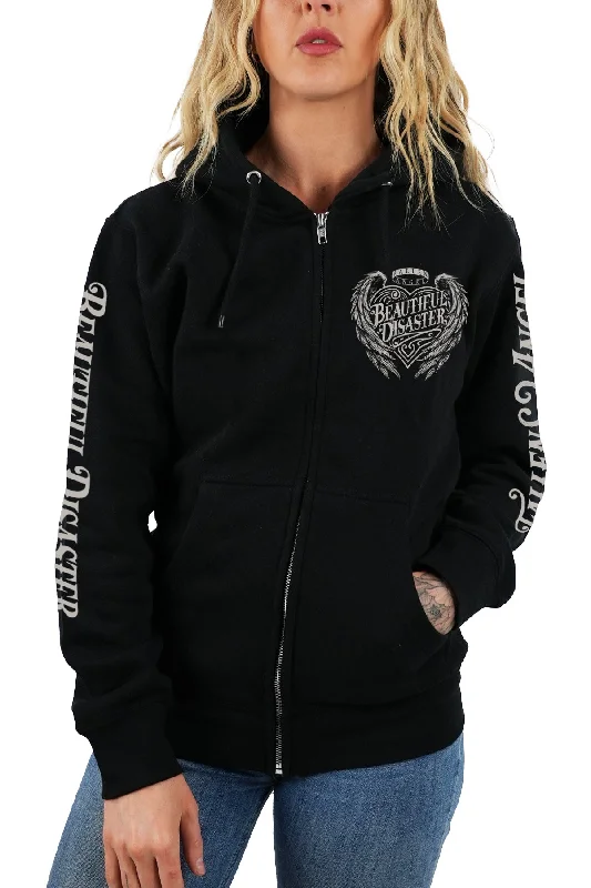 Fallen Angel Zip Hoodie Hoodie with Zipper Versatile Modern