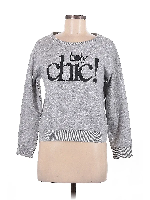 Sweatshirt Hoodie with Frayed Bohemian Relaxed