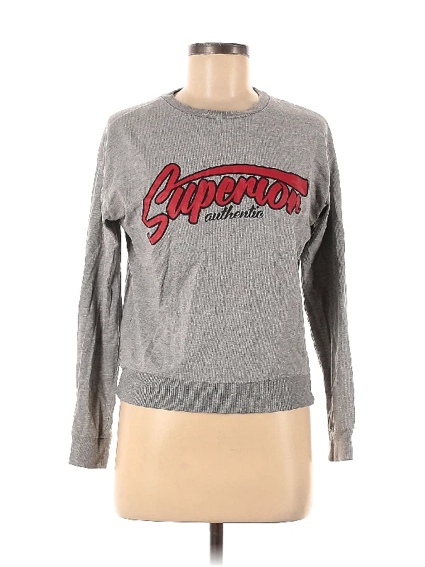 Sweatshirt Hoodie with Ribbed Neckline Snug Warm