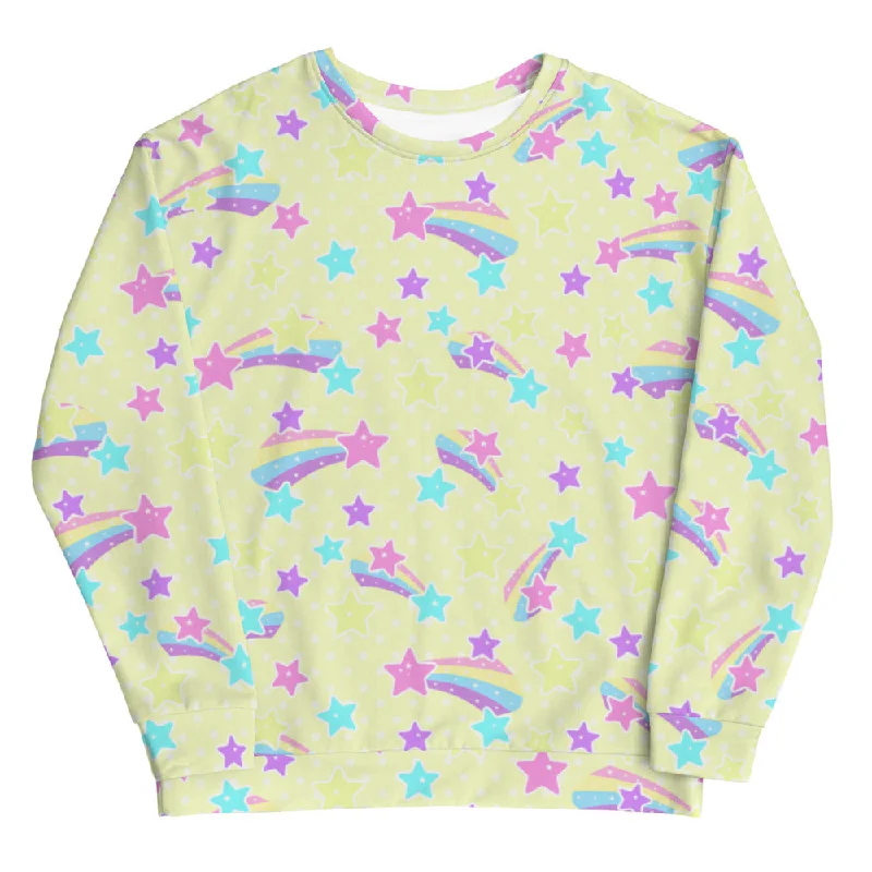 Starry Party Yellow Unisex Sweatshirt Hoodie with Mesh Breathable Sporty