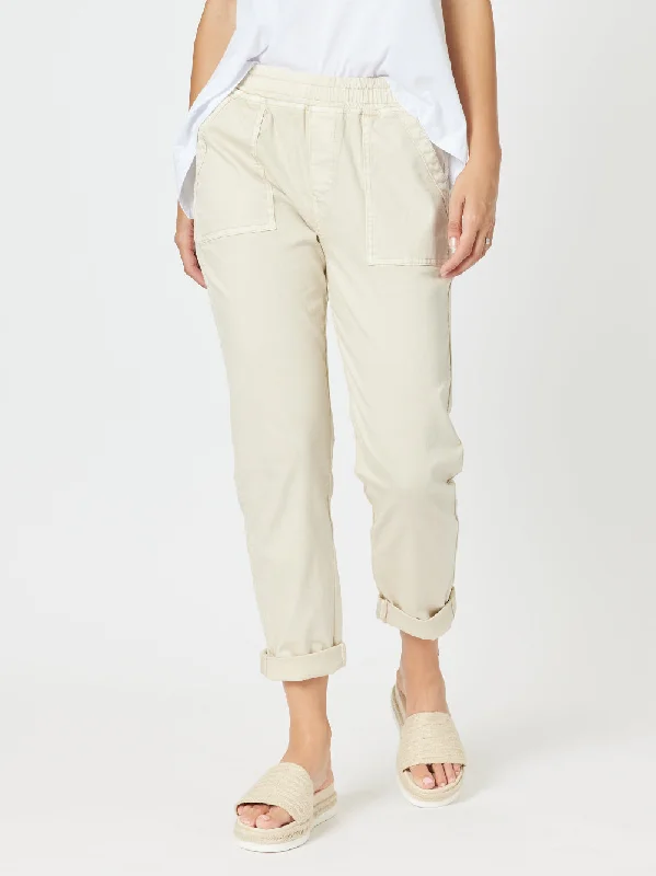 Isabella Cotton Pant - Natural Relaxed High-Waist Trousers