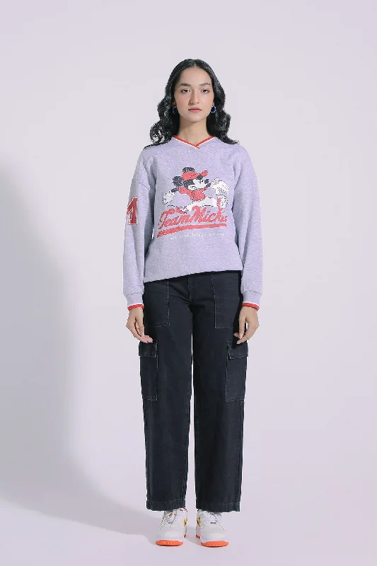 SWEATSHIRT (E0593/108/915) Hoodie with Button Classic Timeless