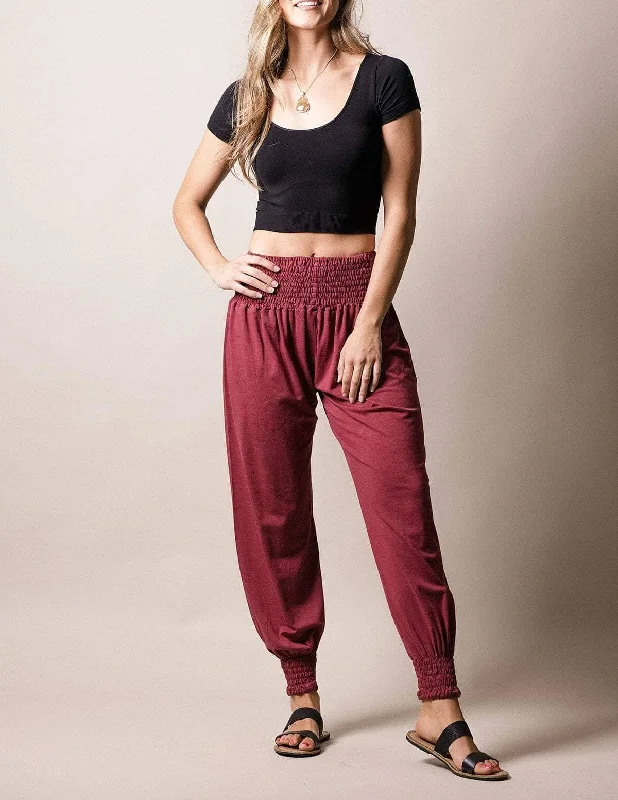 Bamboo Taj Pants - Tibetan Red Chic Black Leggings