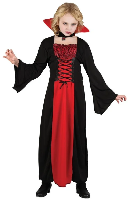 Girls Wicked Vampiress Halloween Fancy Dress Vampire Costume Tunics Stylish modern