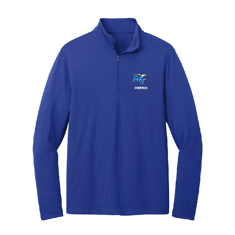MTSU - NCAA Women's Soccer : Kadence Krempges - Lightweight Quarter Zip Jacket Snapped Jacket Toggled Jacket Drawstring Jacket