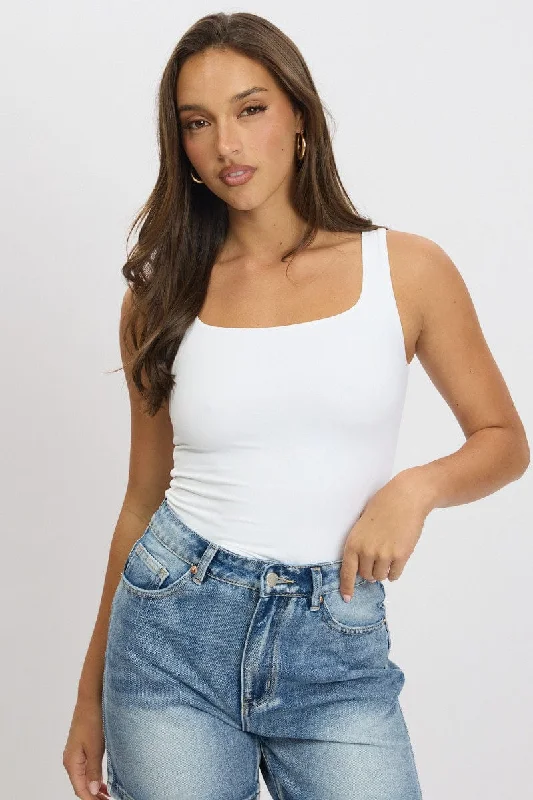 White Tank Top Sleeveless Supersoft long tank top