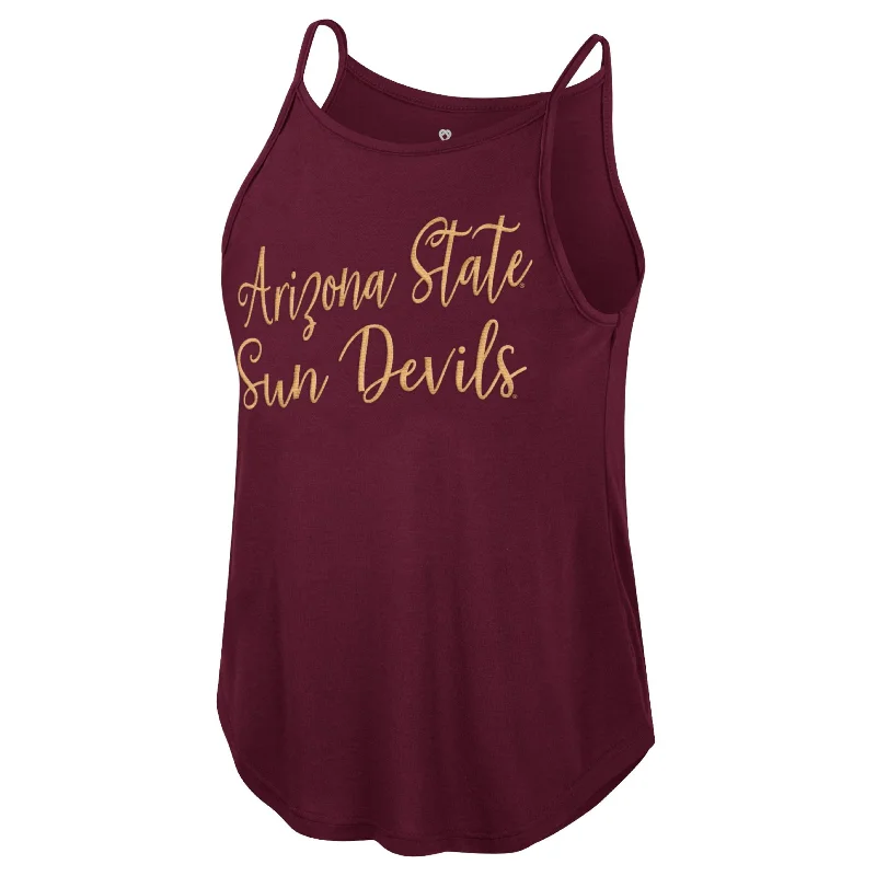 ASU Ladies Eloise Tank MRN ivory tank top