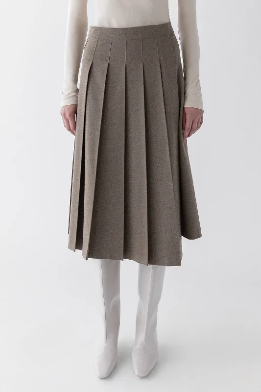 MIDI PLEATED ASYMMETRICAL SKIRT patchwork skirt art