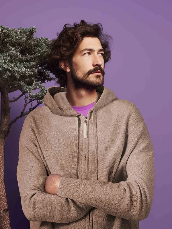 The Zip Hoodie -  Fawn Hoodie with Hidden Zipper Minimalist Clean