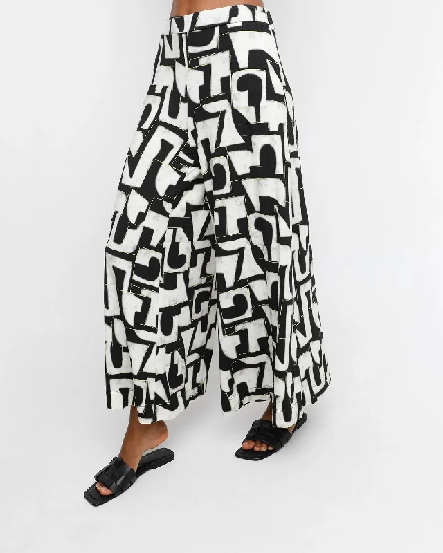 Ozai N Ku Letterpress Palazzo Pants, Puzzle Fashionable Track Pants