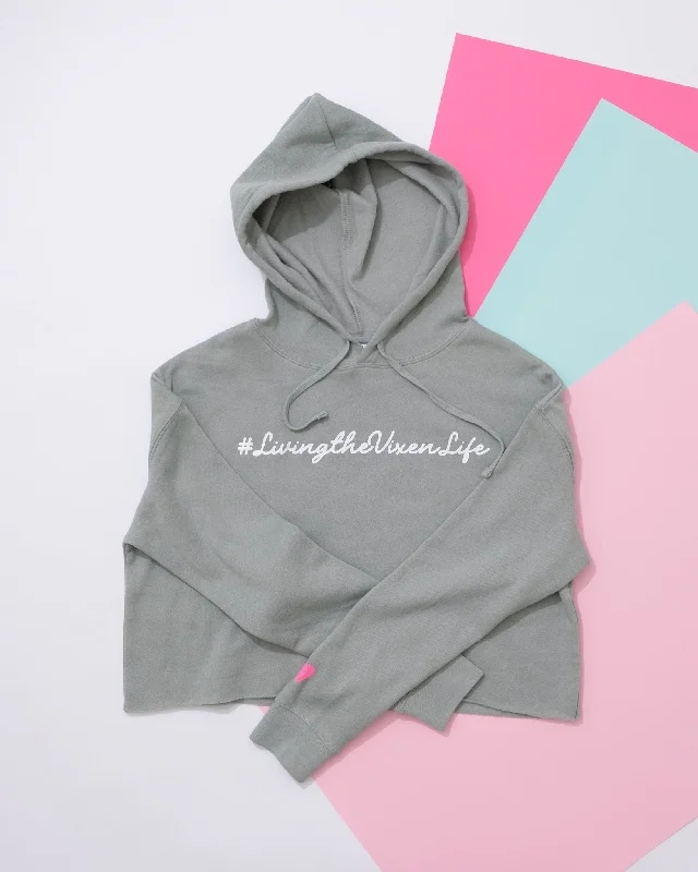 #livingthevixenlife Crop Top Hoodie Hoodie with Fur Luxurious Winter
