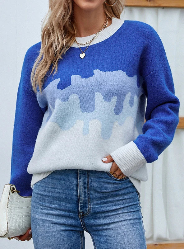 TURTLENECK CONTRAST COLOR SWEATER Tailored Straight A-Line