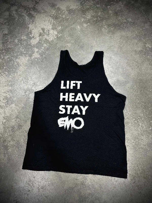 Lift Heavy Stay Emo Tank off shoulder tank