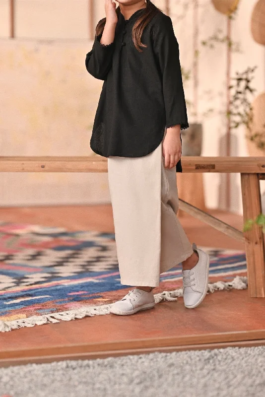 The Heiwa Folded Skirt - Champagne linen skirt breathable