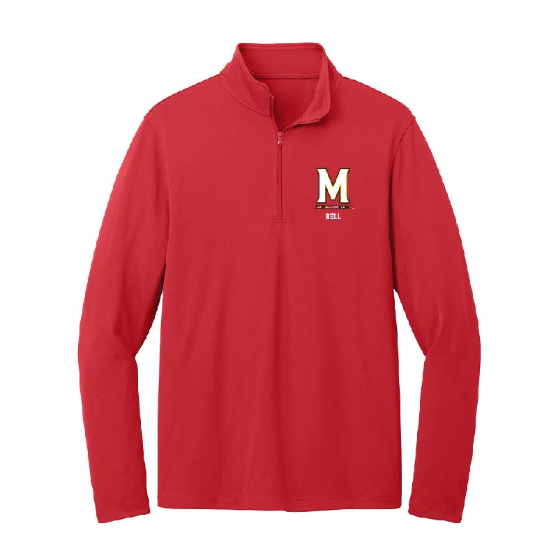 Maryland - NCAA Women's Soccer : Kennedy Bell - Lightweight Quarter Zip Jacket Plaid Jacket Tartan Jacket Houndstooth Jacket