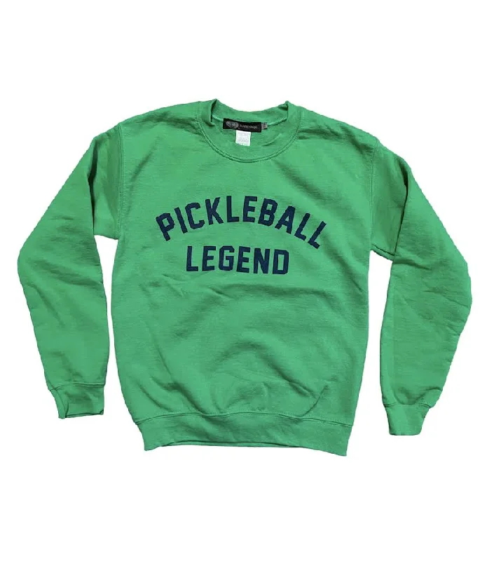 WOMENS PICKLEBALL LEGEND GREEN CREW SWEATSHIRT Hoodie with Full-Zip Functional Layering