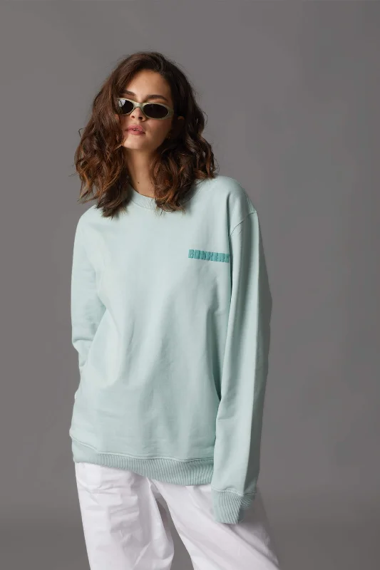 Signature Mint Sweatshirt Hoodie with Batwing Sleeves Loose Dramatic