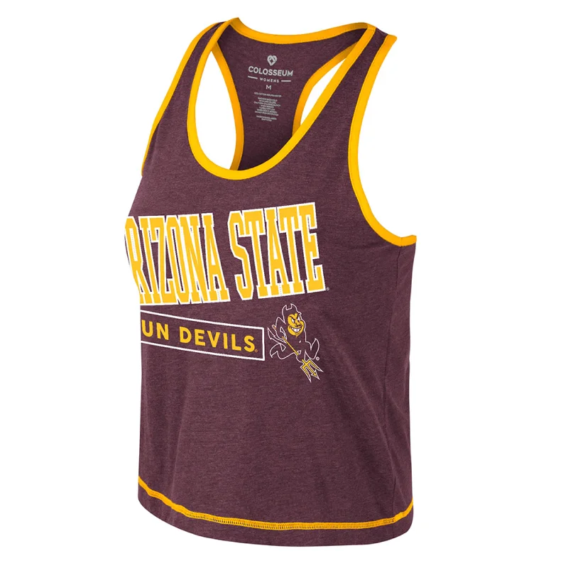 ASU Ladies Racerback Tank 2.0 MRN charcoal tank top