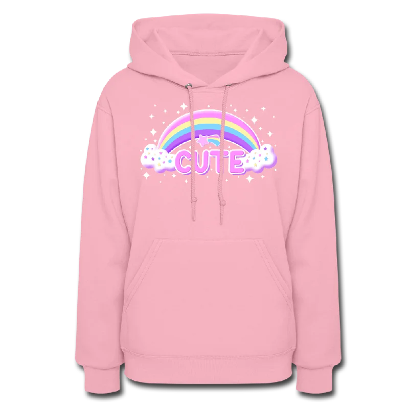 Rainbow Cute Magic Women's Hoodie Hoodie with Raw Hem Edgy Unfinished