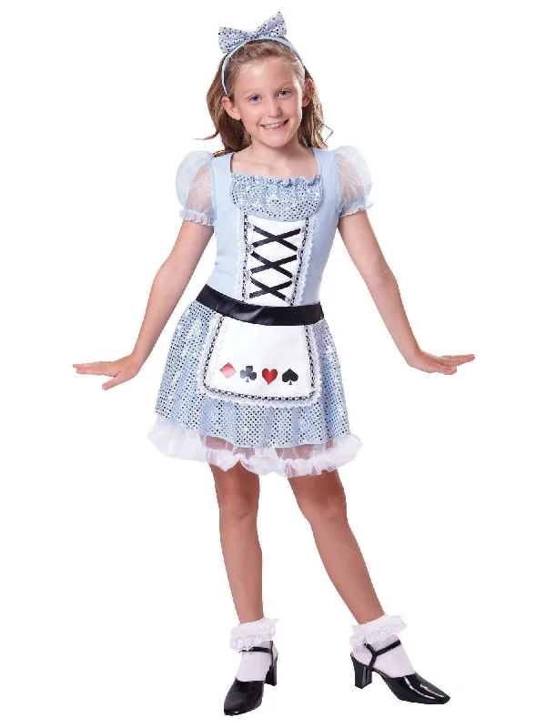 Card Girl Costume Alice in Wonderland Blue Dress Tunics Versatile all-occasion