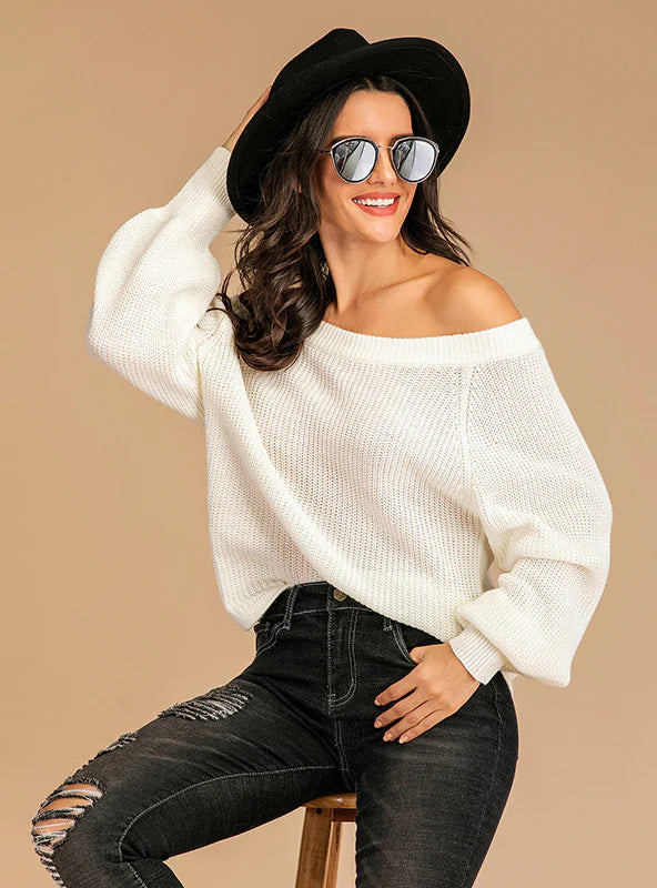 LONG SLEEVE LOOSE SOLID COLOR SWEATER Seamless Knitted Crochet