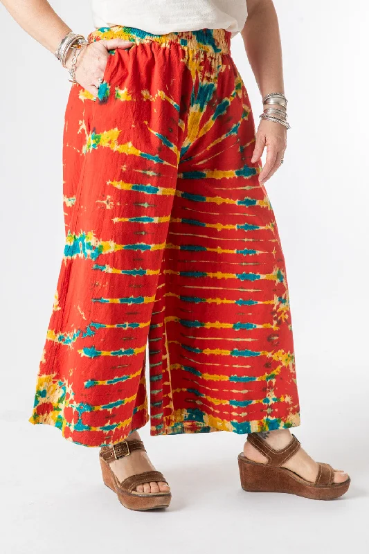 Lung Ta Tie Dye Palazzo Pants Comfortable Jogging Pants