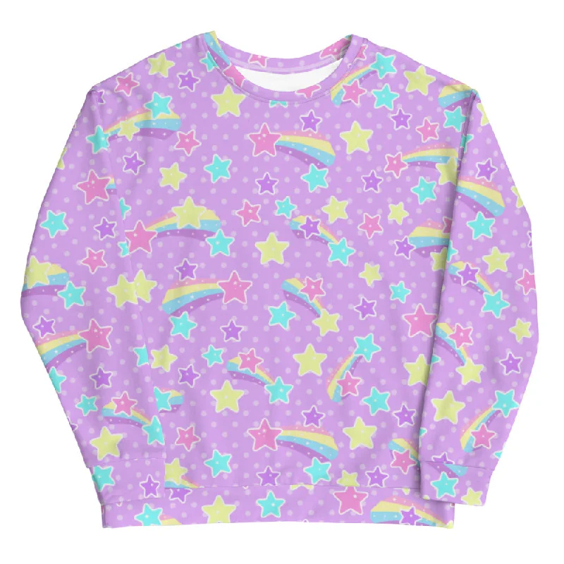 Starry Party Purple Unisex Sweatshirt Hoodie with Camouflage Military Edgy