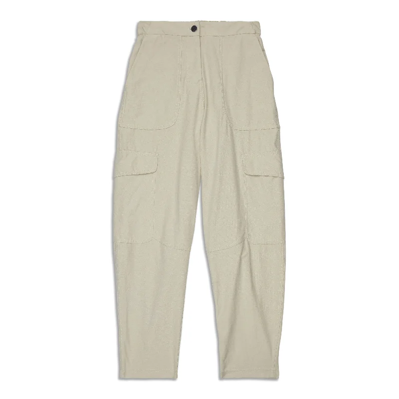 Light Cargo Pocket High-Rise Pant - Resale Comfortable Denim Trousers