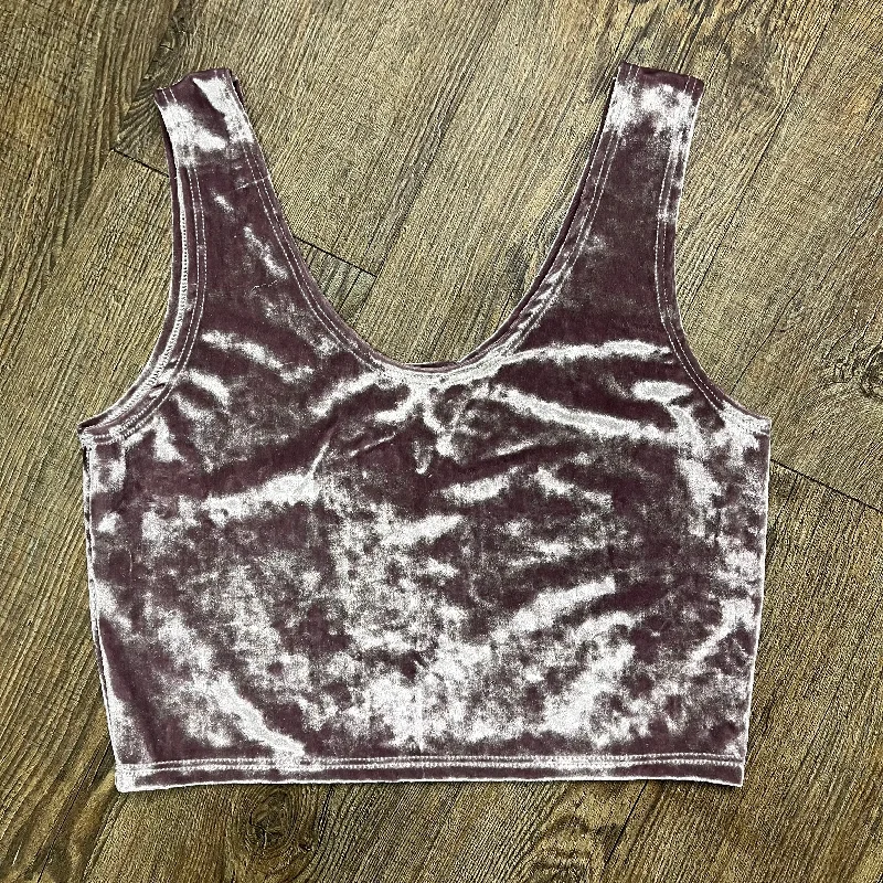 SALE -  Crop Tank Top - Lilac Crushed Velvet comfortable tank top