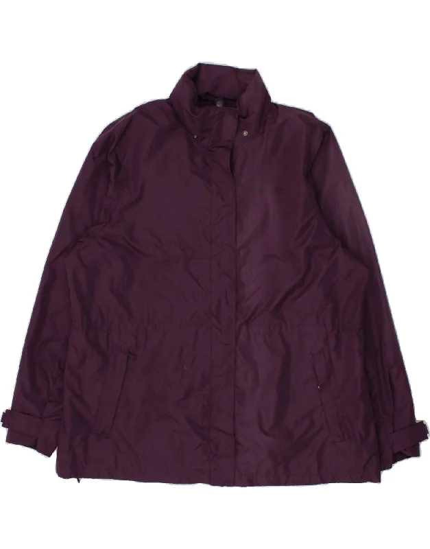 MOUNTAIN WAREHOUSE Womens Rain Jacket UK 22 2XL Purple Polyester Toggled Jacket Drawstring Jacket Belted Jacket